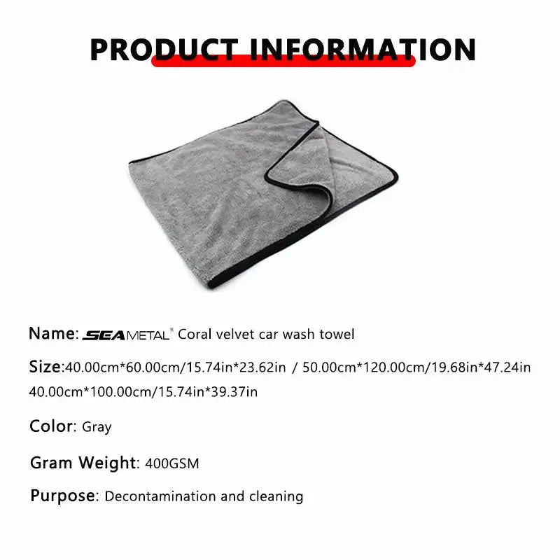 Serviette en microfibre pour voiture — multi-tailles, ultra douce, séchage automatique, super absorbante, sans rayures