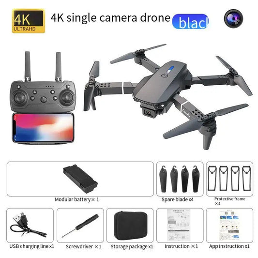 New E88 Foldable Drone 4K Dual Camera High Definition Aerial Photography Quadcopter Remote Control Aircraft