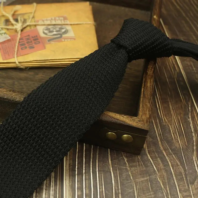 New Style Gradient Fashion Men's Solid Colored Knitted Tie Normal Slim Classic Woven Tie Narrow Ties