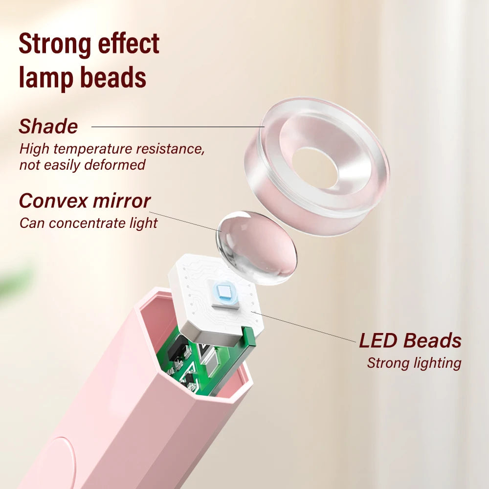 Mini lampe UV portable pour séchage des ongles en gel — séchage rapide, stylo photothérapie, salon à domicile
