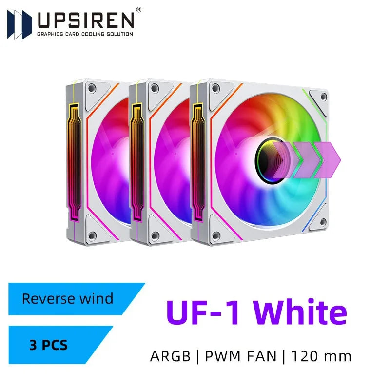 UPSIREN UF-1 PRISM 4 PRO ventilateur de châssis d'ordinateur 12 cm ARGB 4 broches PWM ventilateur de refroidissement silencieux 12 V grand Volume d'air 45.2CFM/600-1500 tr/min
