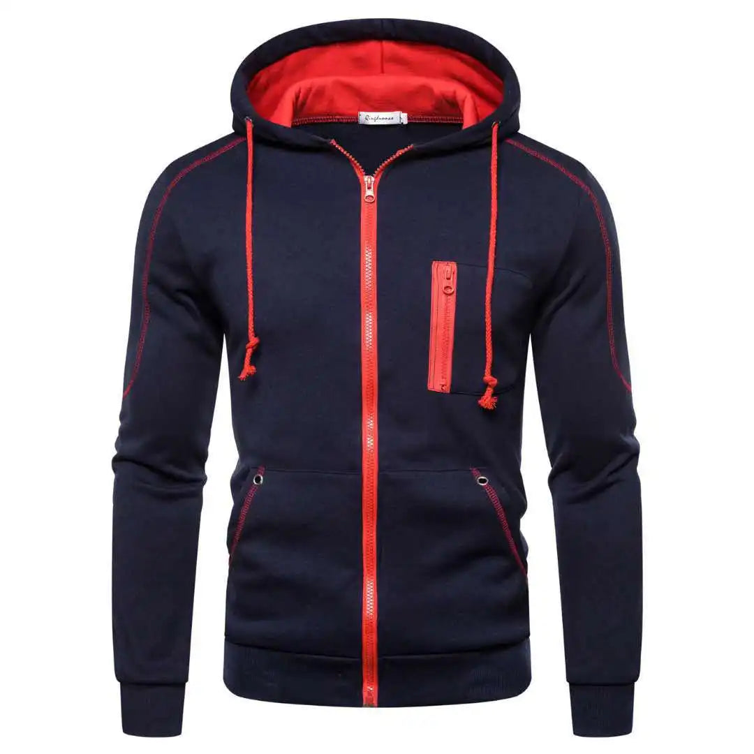 Sudadera con capucha para hombre negra, blanca, verde militar, roja, con bloques de color, polar, fresca, informal, ropa de invierno, prendas de vestir, sudaderas con capucha