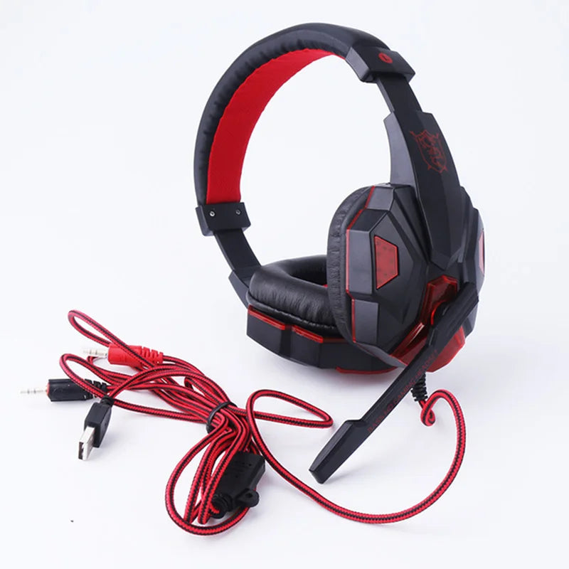 Auriculares para juegos con bajos y micrófono, auriculares supraaurales, sonido estéreo, jugador, sauna, teléfono, videojuego, cancelación de ruido, micrófono para PC