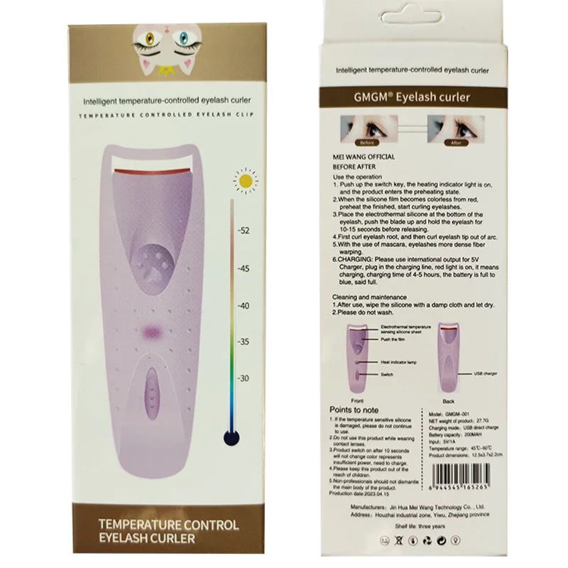 Recourbe-Cils Chauffant Électrique — Maquillage Longue Durée & Permanente Femme