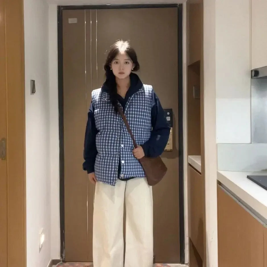 Chaleco acolchado de algodón para mujer, estilo coreano, ropa de moda 2025, chaleco de señora, aislado, media temporada, cálido, tendencia frío