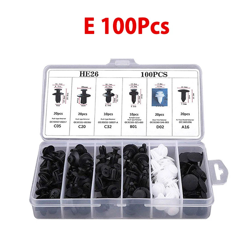 Kit de sujeción para panel de guarnecido de puerta de parachoques de coche, clip de sujeción automático mixto, empujador de carrocería, retenedor, pasador, remache, clips de coche, embalaje en caja o bolsa