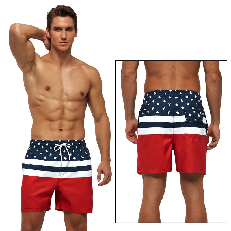DATIFER été hommes plage impression Shorts maillots de surf Fitness entraînement troncs vêtements de sport pour hommes avec poches pantalons