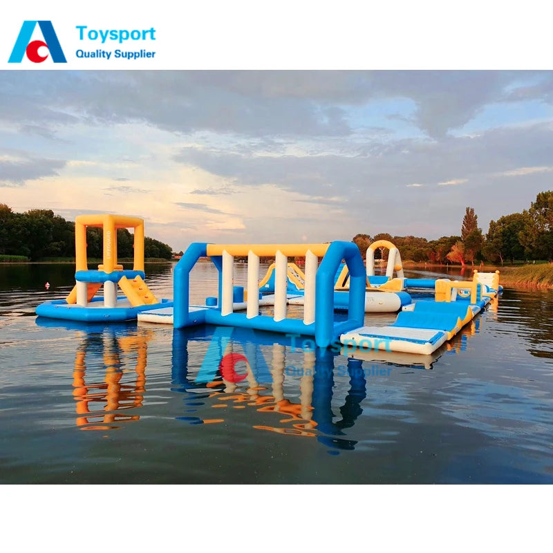 Parc commercial de course parc aquatique flottant gonflable parc de sport aquatique de mer