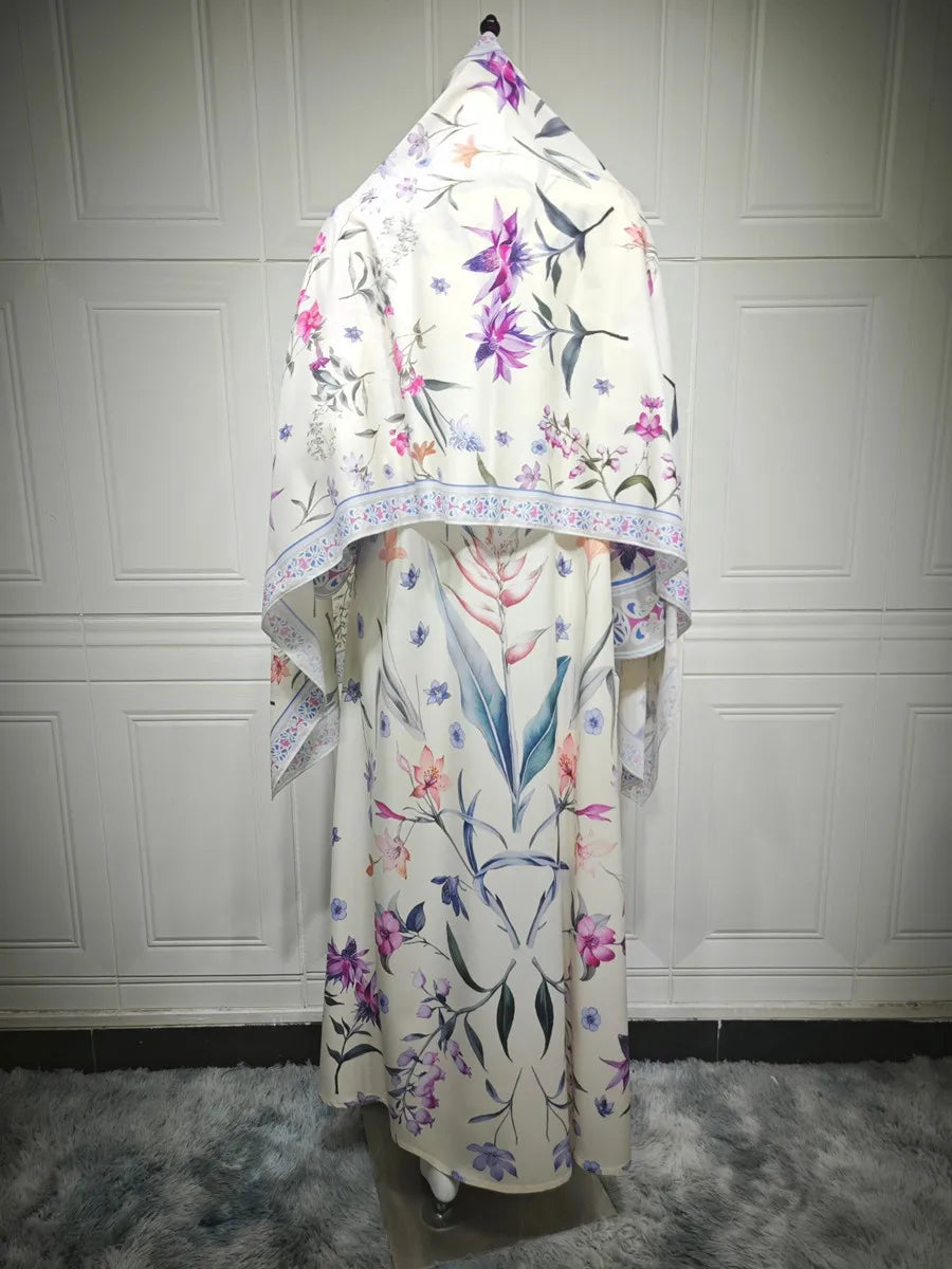 Femmes musulmanes dubaï Abaya luxe imprimé fleuri Kimono Cardigan Hijab Robe longue caftan Ramadan Robe Femme Islam vêtements Kebaya
