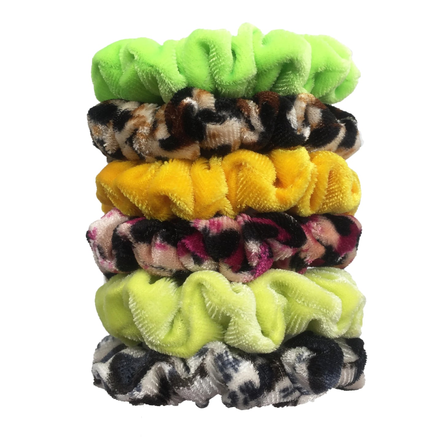 Chouchous en velours pour femmes motif léopard — élastique, bandeau cheveux, queue de cheval, 24/50/6 pièces