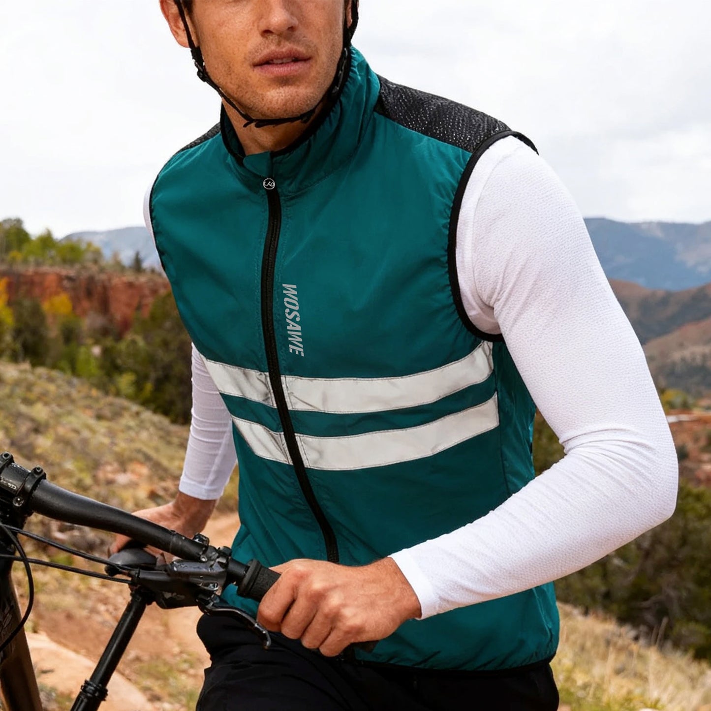 Gilets de cyclisme nuit sécurité pour hommes — sans manches, sport, VTT, vêtements vélo route