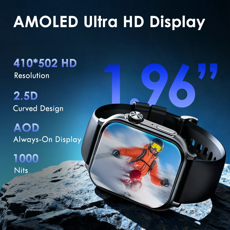 Reloj inteligente Lenovo, reloj deportivo con pulsómetro, pantalla táctil completa, llamadas BT