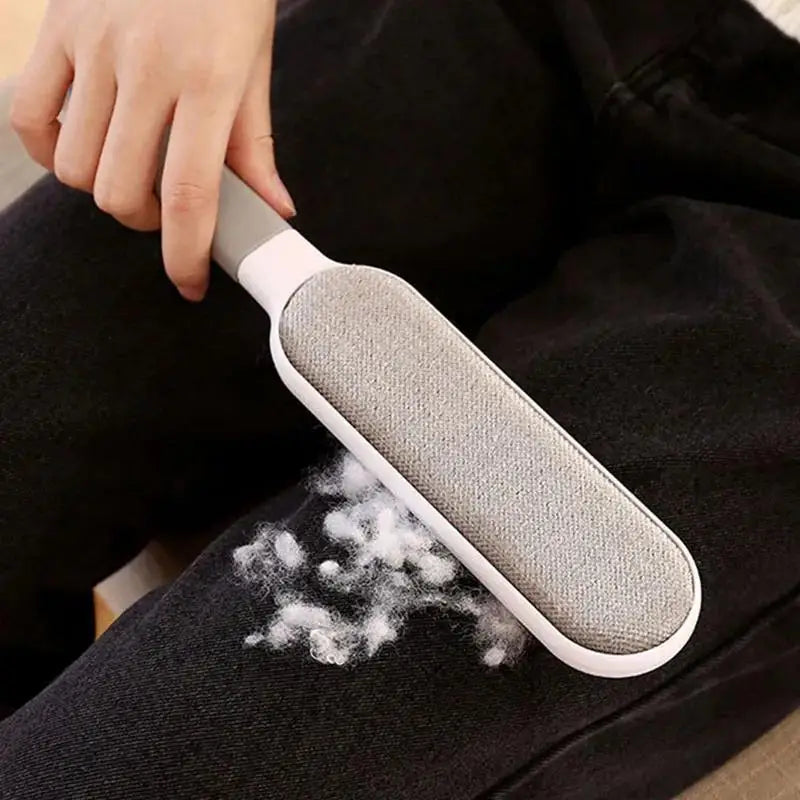 Double-sided pet hair remover, manual electrostatic sticky lint brush, for cat, clothes, sofa, furniture, carpet cleaning