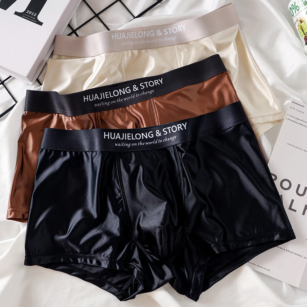 Boxer Satin Soie Homme — Respirant, Mince & Sans Couture