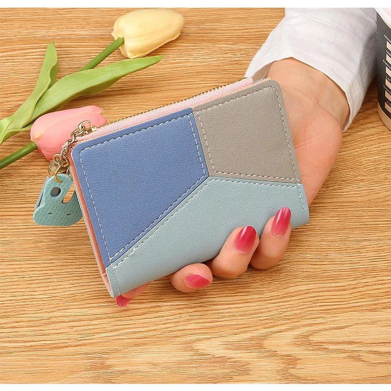 Portefeuille Femme Cuir Zipper — Porte-Monnaie Porte-Carte Téléphone Pochette