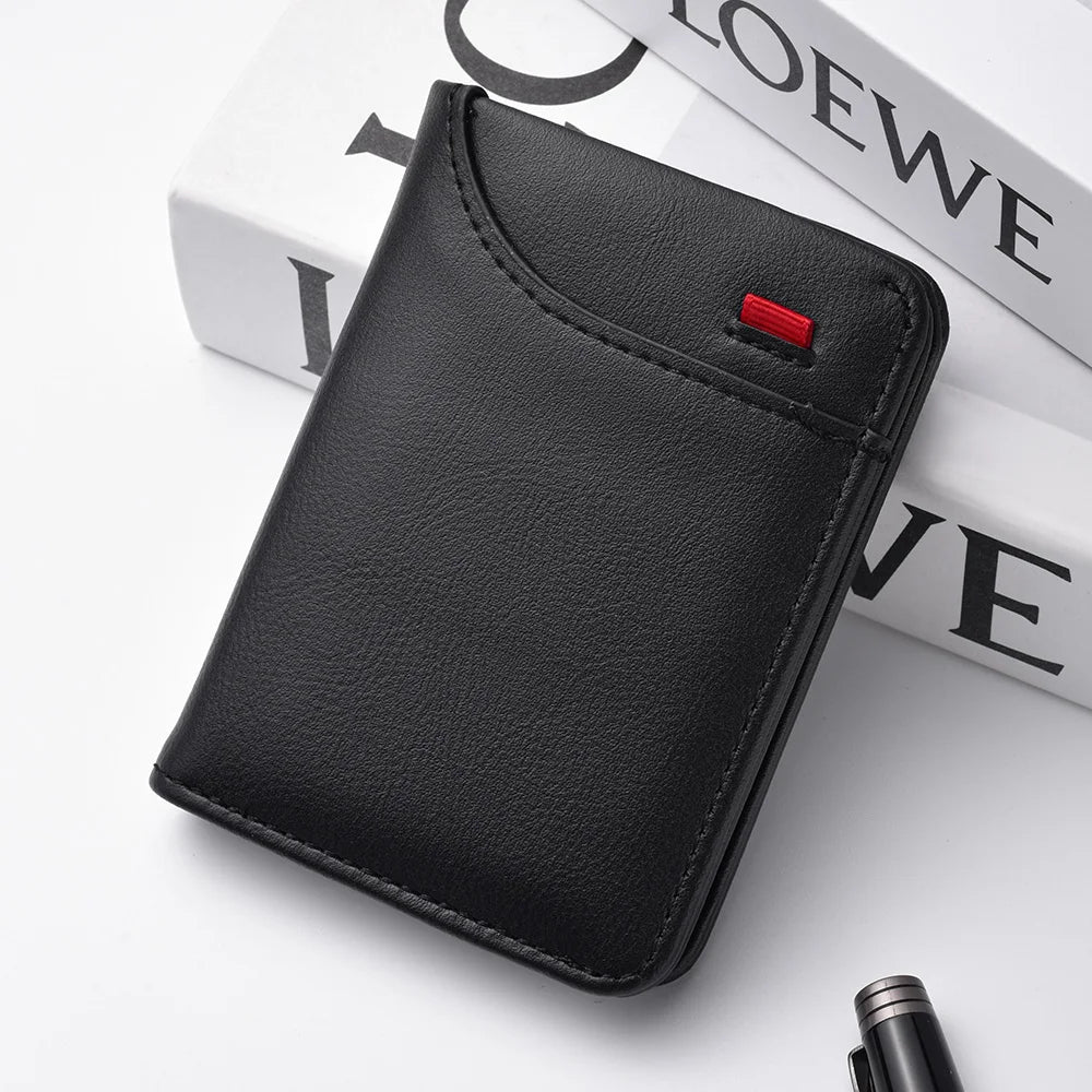 Mini portefeuille Ultra-fin en cuir PU souple pour hommes, 1 pièce, porte-cartes de crédit, court et Vertical, de haute qualité
