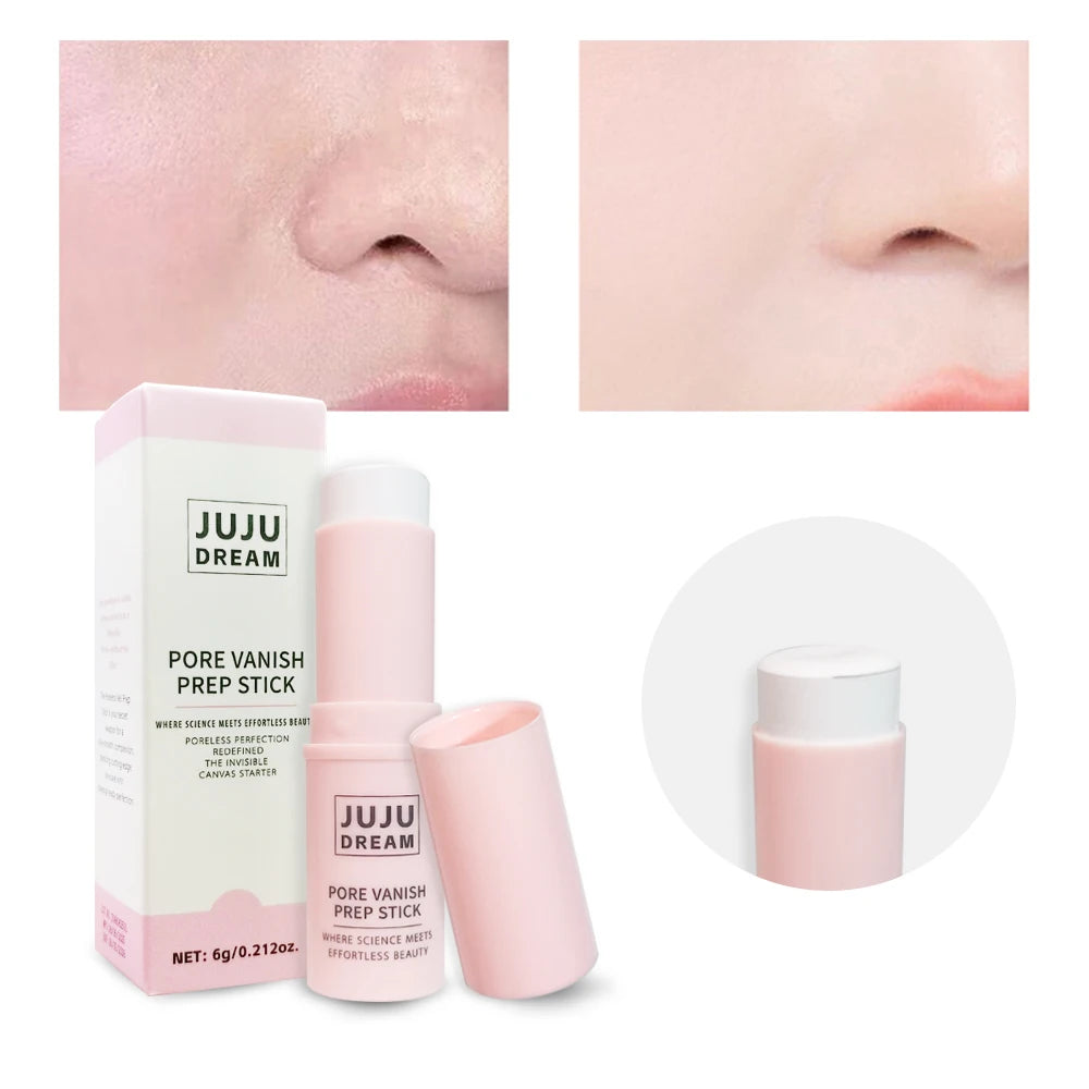 JUJU DREAM Pore Vanish Prep Stick - Barra preparadora para minimizar los poros, prebase de maquillaje facial, control de grasa, para un maquillaje suave