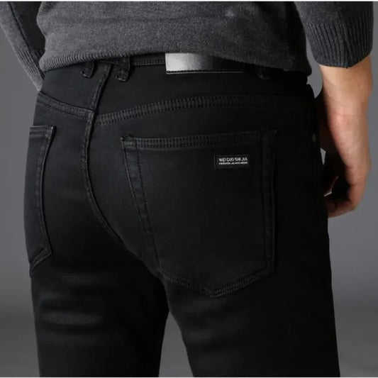 Spring Autumn Men Classic Fashion Brand Jeans Man Male Soft Stretch Black Biker Masculino Denim Pants Men Overalls