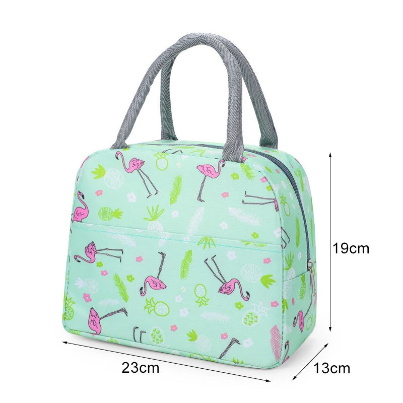 Sac à lunch en toile isotherme portable pour femmes et enfants, motif fonctionnel, glacière, nourriture thermique, sacs de pique-nique