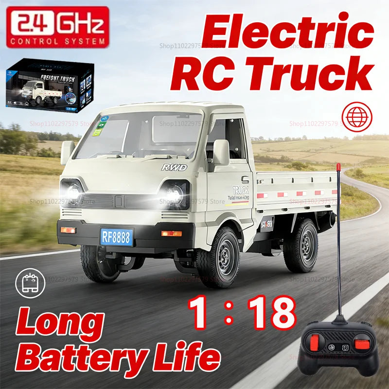 Voiture télécommandée à l'échelle 1:18, camion tout-terrain à dérive avec lumières de pulvérisation, cadeaux pour enfants, garçons, jouets de course RC pour enfants et adultes