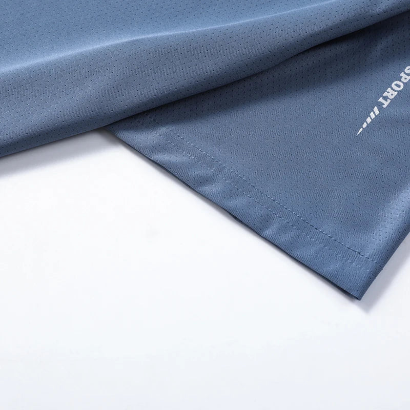 CHRLCK Hombres Correr Secado rápido Transpirable Senderismo Pesca Camisetas Elástico suave Deportes al aire libre Camiseta de manga corta Verano