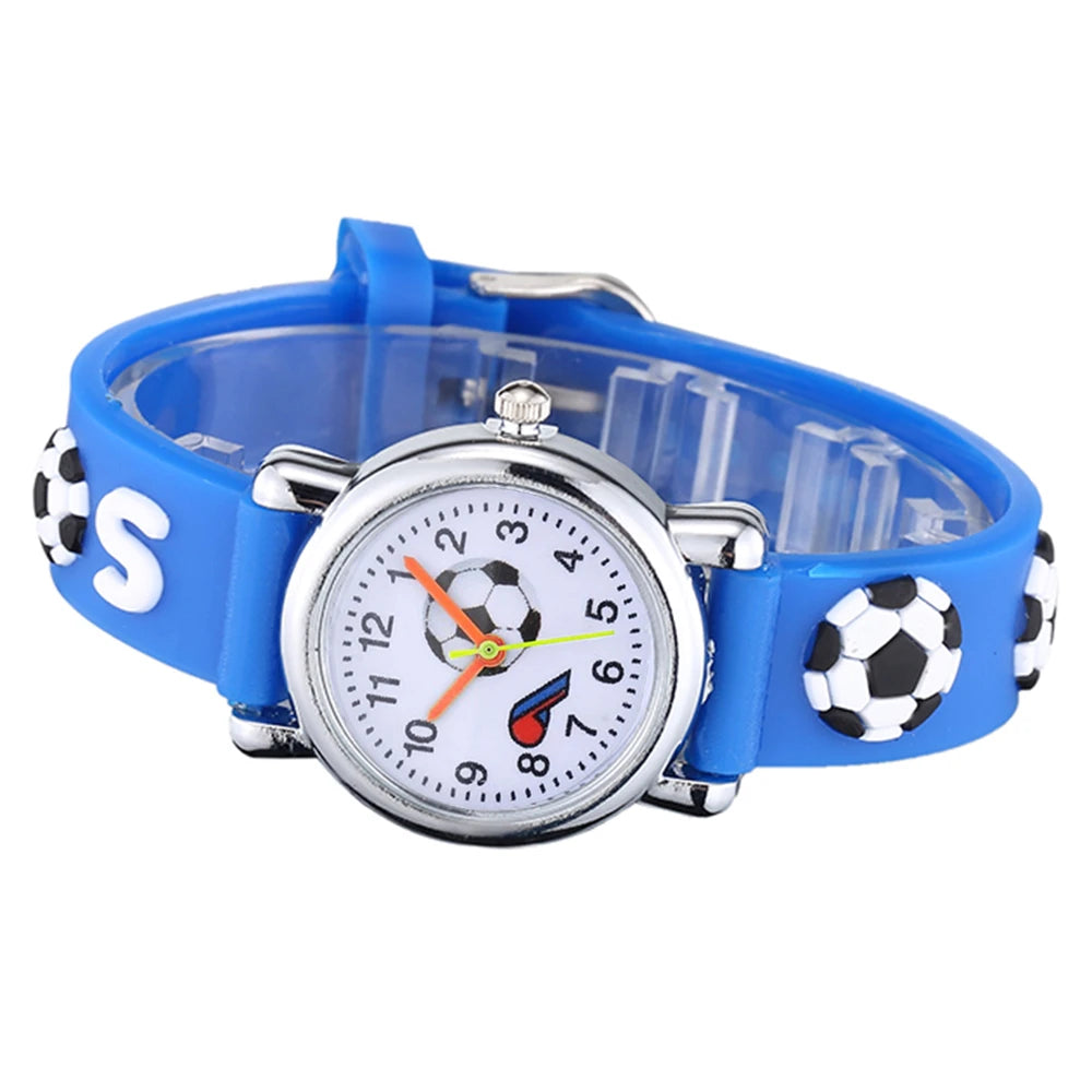 Montres de Football en Silicone pour enfants, Design Unique, Montre-bracelet à Quartz pour garçons, cadeau d'anniversaire