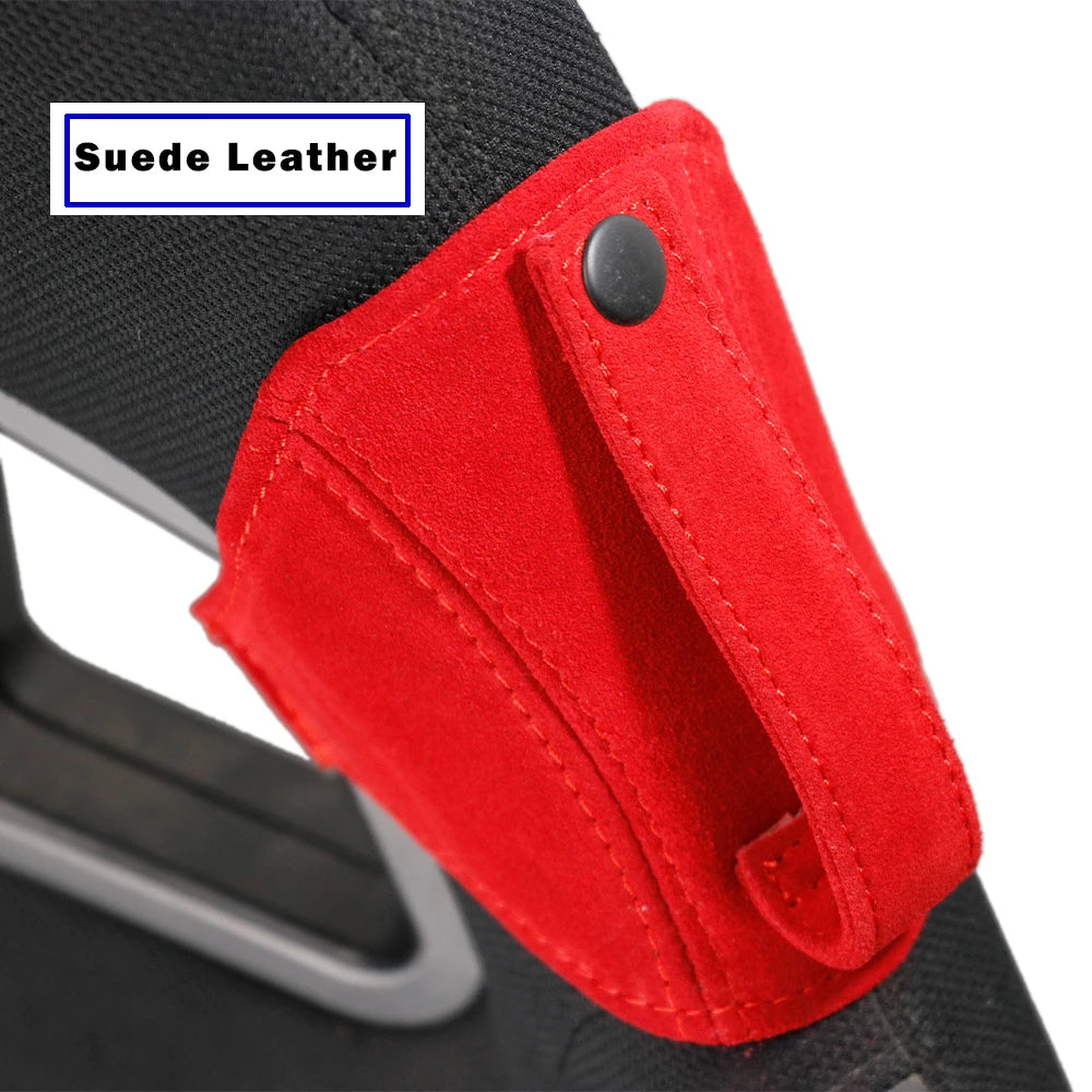 Soporte de cinturón de seguridad de cuero para asiento de cubo de coche de carreras JDM, guía y protector de cinturón