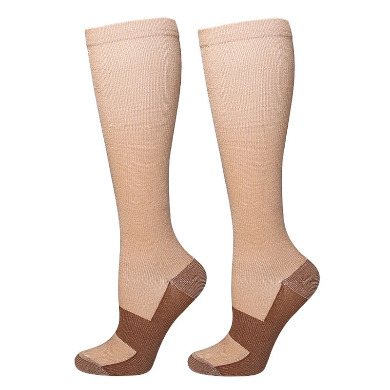 Chaussettes de Compression pour varices, adaptées au Golf, Rugby, course à pied, randonnée, Sports pour Anti-Fatigue, conduite, voyage, vol, femmes et hommes