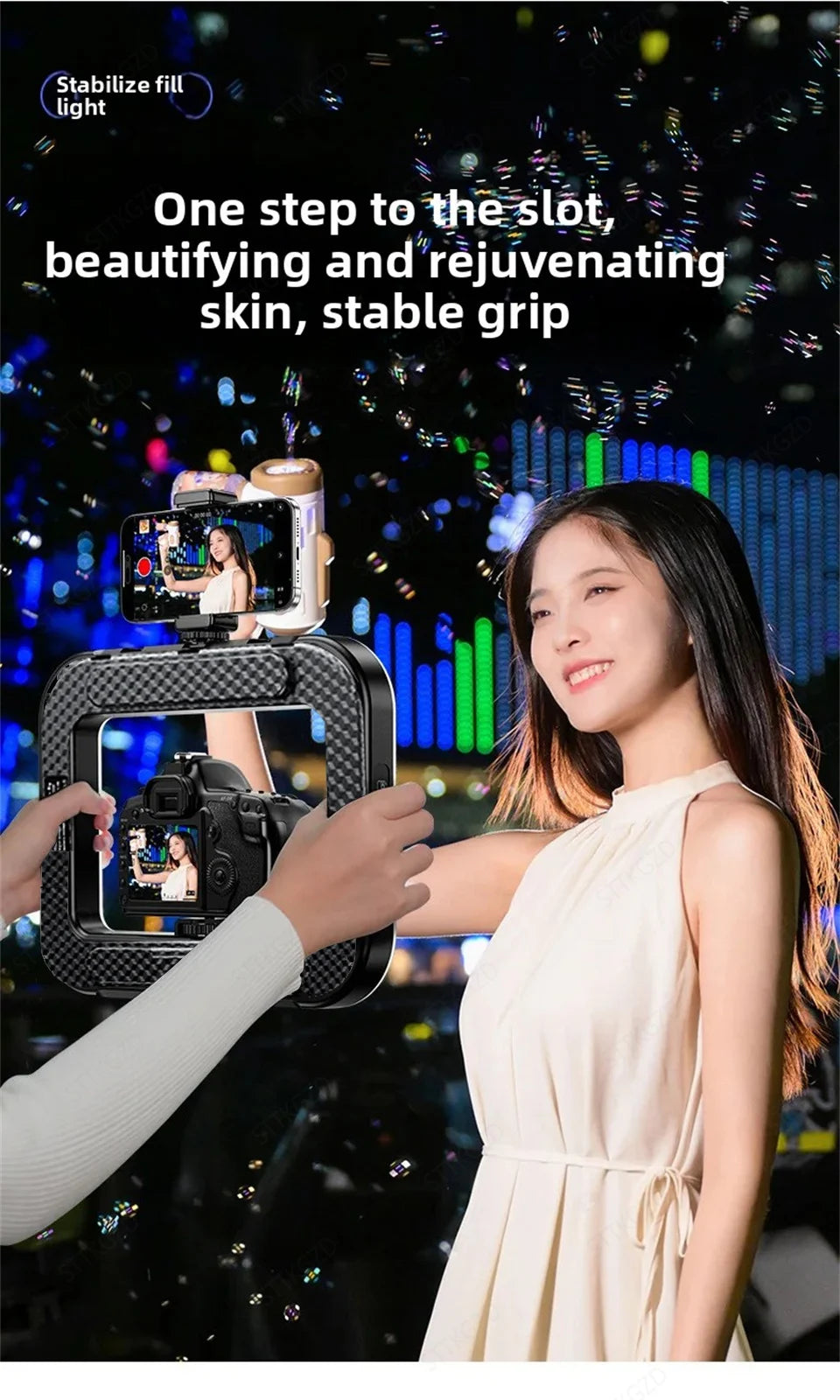 Anneau lumineux LED Portable, nouvelle lampe de photographie d'éclairage de Cage de lapin pour diffusion en direct Mobile, décoration lumineuse pour Selfie
