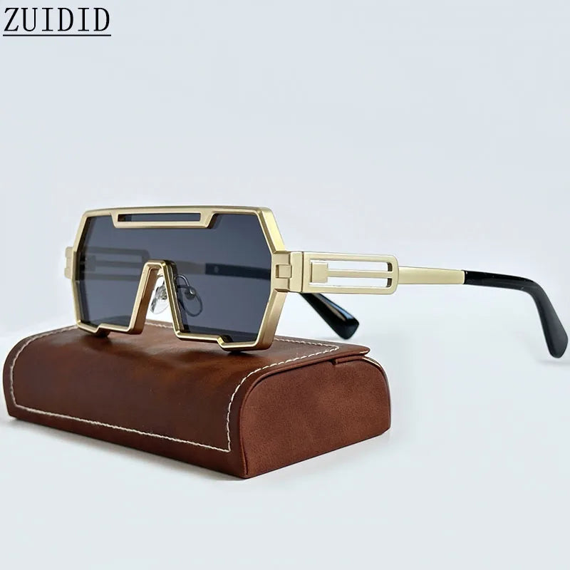 Men's Heavy Metal Steampunk Sunglasses Square Vintage Punk Retro Fashion Eyewear Gafas De Sol Hombre Lunette De Soleil Homme