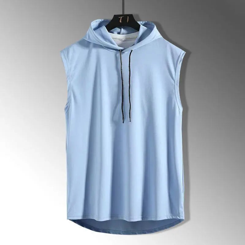 Color sólido 2023 a estrenar hombres camisetas sin mangas chaleco sin mangas camisetas para hombre con capucha chalecos para hombre tops Hip Hop hombres camiseta sin mangas camiseta
