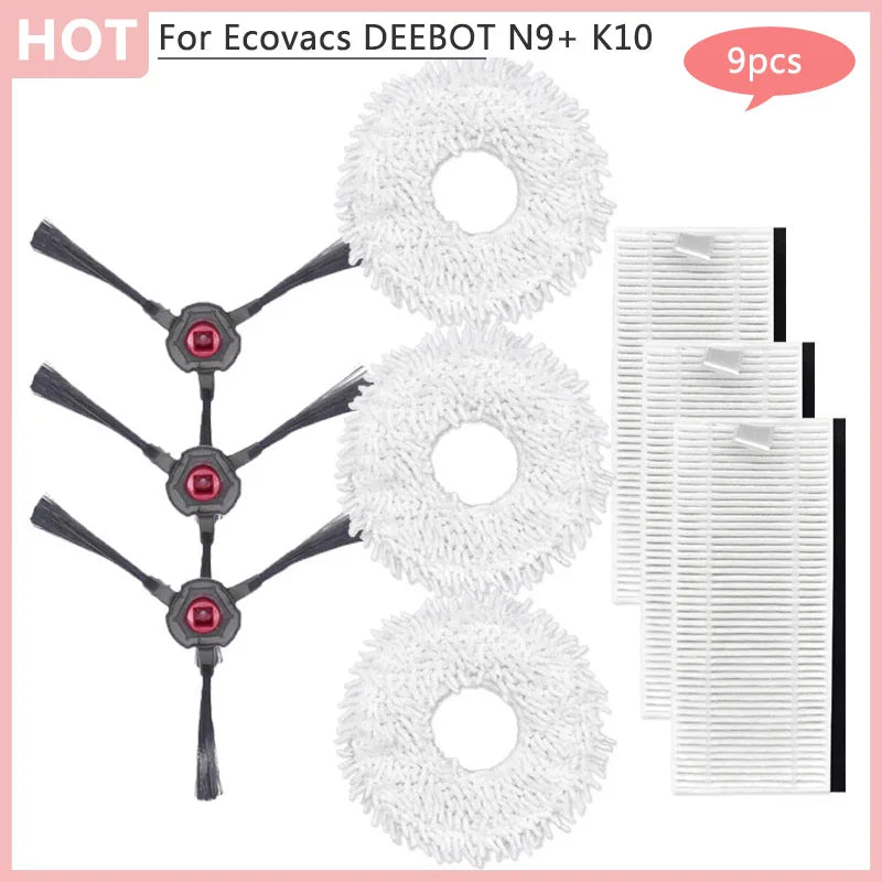 Main Brush Cover for Ecovacs DEEBOT N9 + K10 Yeedi Robot Vacuum Cleaner, Dust Box, Hepa Filter, Mop Cloth Module, Home Accessories
