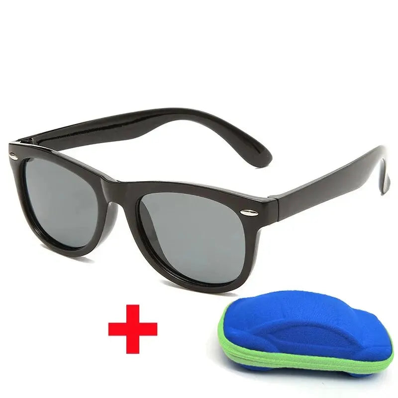 Baby Sunglasses with Glasses Box, Boys and Girls Outdoor Glasses, AC Lens, Safety Glasses and Cases, Kids Gift