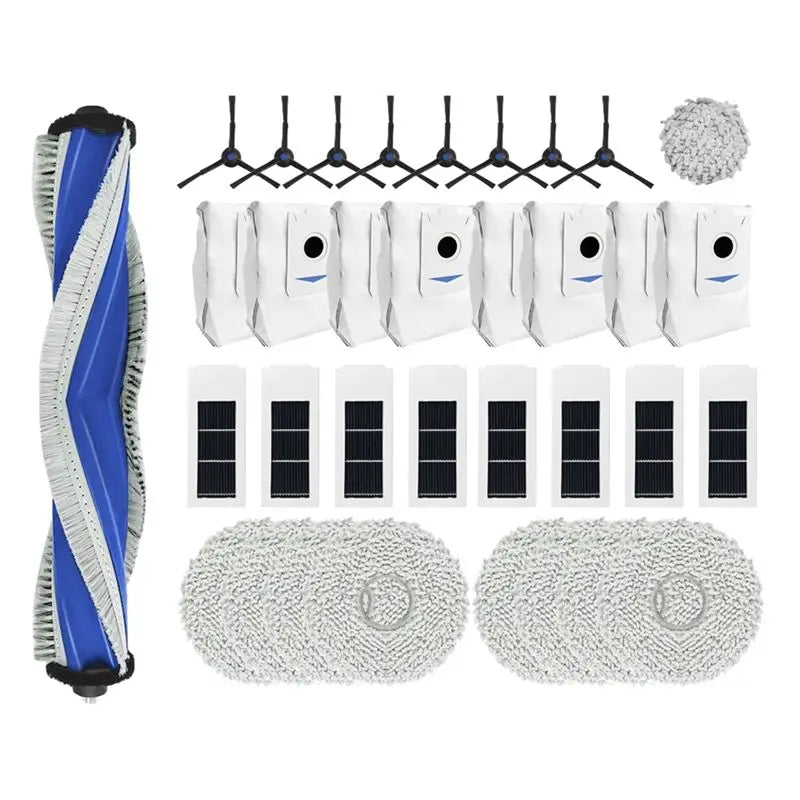 Accessoires pour aspirateur robot — brosse principale, brosse latérale, filtre HEPA, chiffon, sac