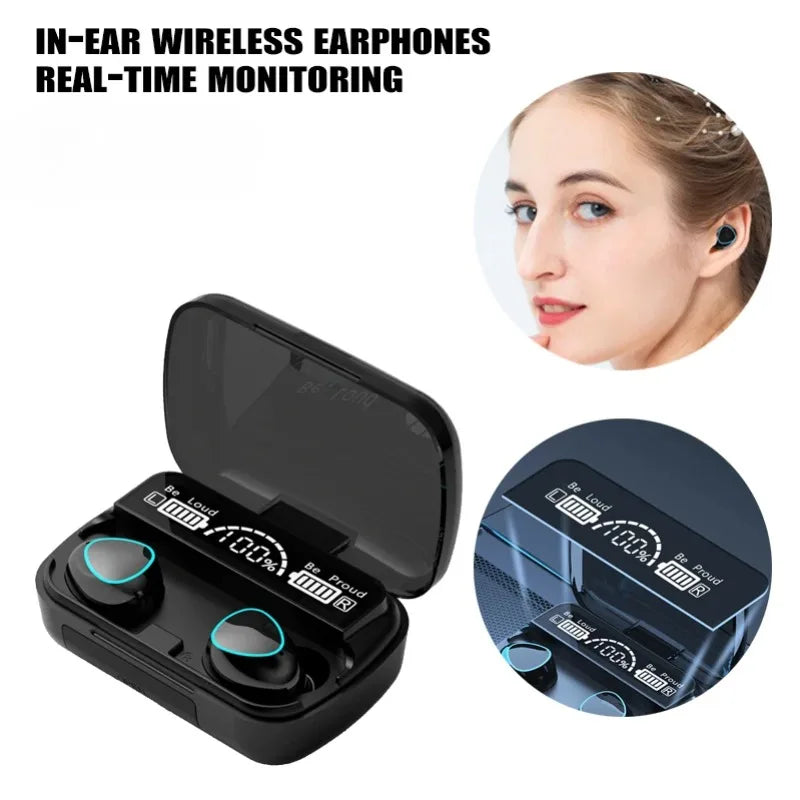 Auriculares inalámbricos con cancelación de ruido originales M10 - Auriculares Bluetooth con micrófono, sonido estéreo y altavoz para deportes