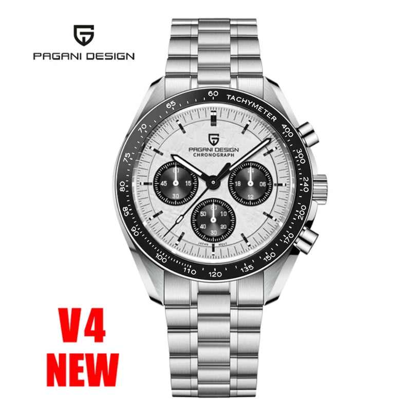 PAGANI DESIGN 2025 New Moon Watches for Men Luxury Quartz Watch Men Chronograph VK63 Men's Gifts AR Sapphire Mirror Luminous Clock