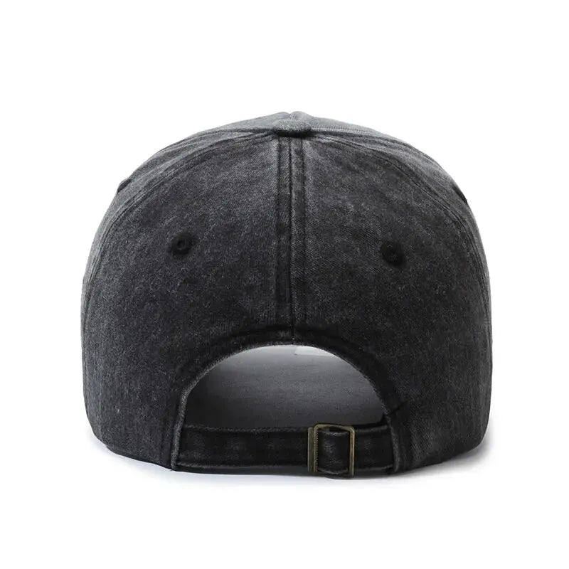 Gorra de béisbol retro desgastada informal para deportes al aire libre para cuatro estaciones, gorra de sol de primavera y otoño, gorra bordada con letras para hombres