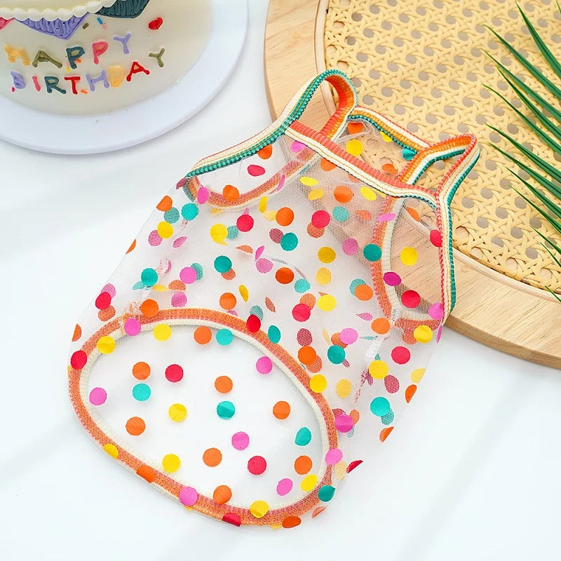 Chaleco refrigerante fino para perro, con mangas de volantes en forma de corazón, ropa de verano para perro con anilla en D, Chihuahua Bichón, camisa para perra, gato, camiseta de malla para perro