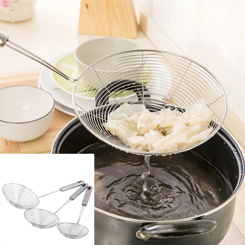 Écumoire naren acier inoxydable, filtre à maille, marmite à huile, ustensiles de cuisine, passoire frite, passoire de cuisine, outil de cuisson