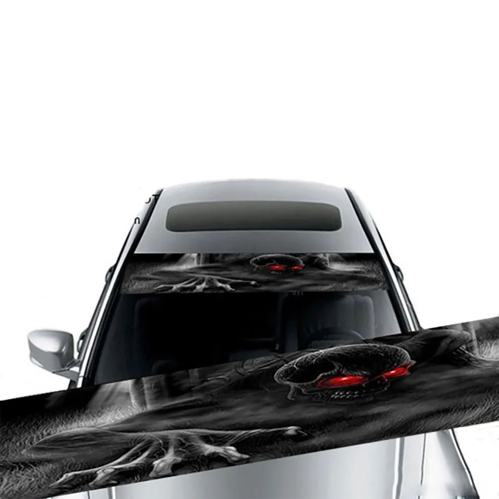 Car Windshield Sun Shade Stickers, 3D Vinyl Film for Car Front Windshield, Decorative Rear Sun Visor Stickers