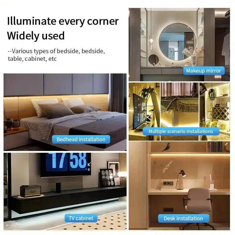 Bande Lumineuse LED COB Tactile, Gradateur Flexible, Ruban à Diodes, USB, Linéaire, Éclairage Nik, Lampe, Salle, Bricolage, TV, Miroir, Rétro-Éclairage, Décoration Murale, 5V