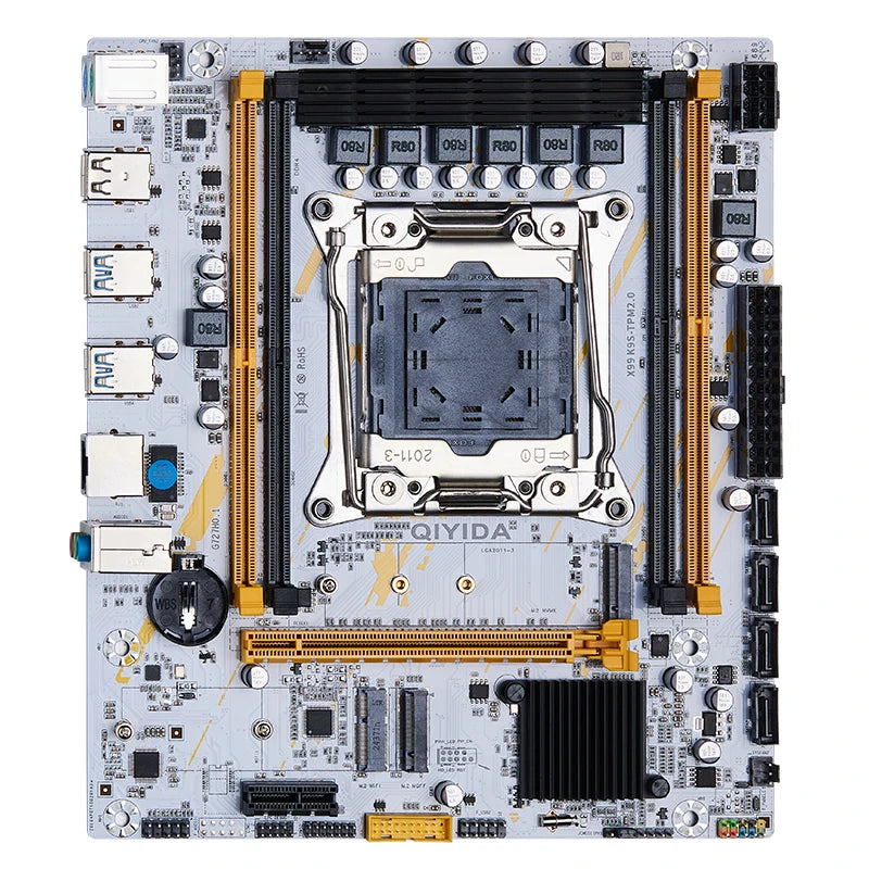 Carte mère QIYIDA X99 mATX LGA2011-3 — Xeon E5 V3/V4, DDR4 128 Go, M.2 NVMe/NGFF, SATA3, USB3.0