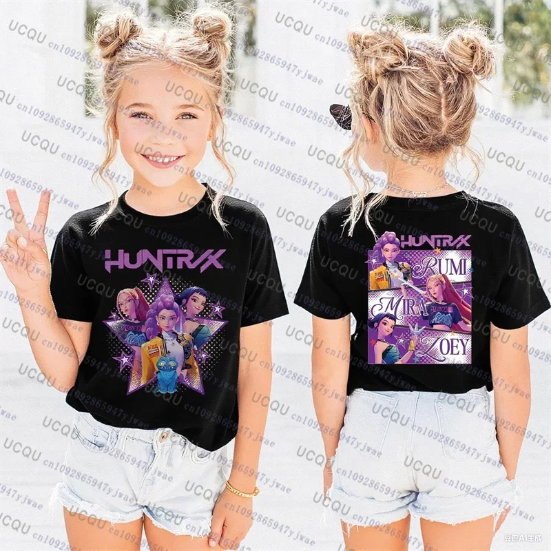 Kpop Demon Hunters T-Shirt for Parents and Kids, Halloween, Harajuku, Casual Fashion, Cotton, Cosplay Clothes
