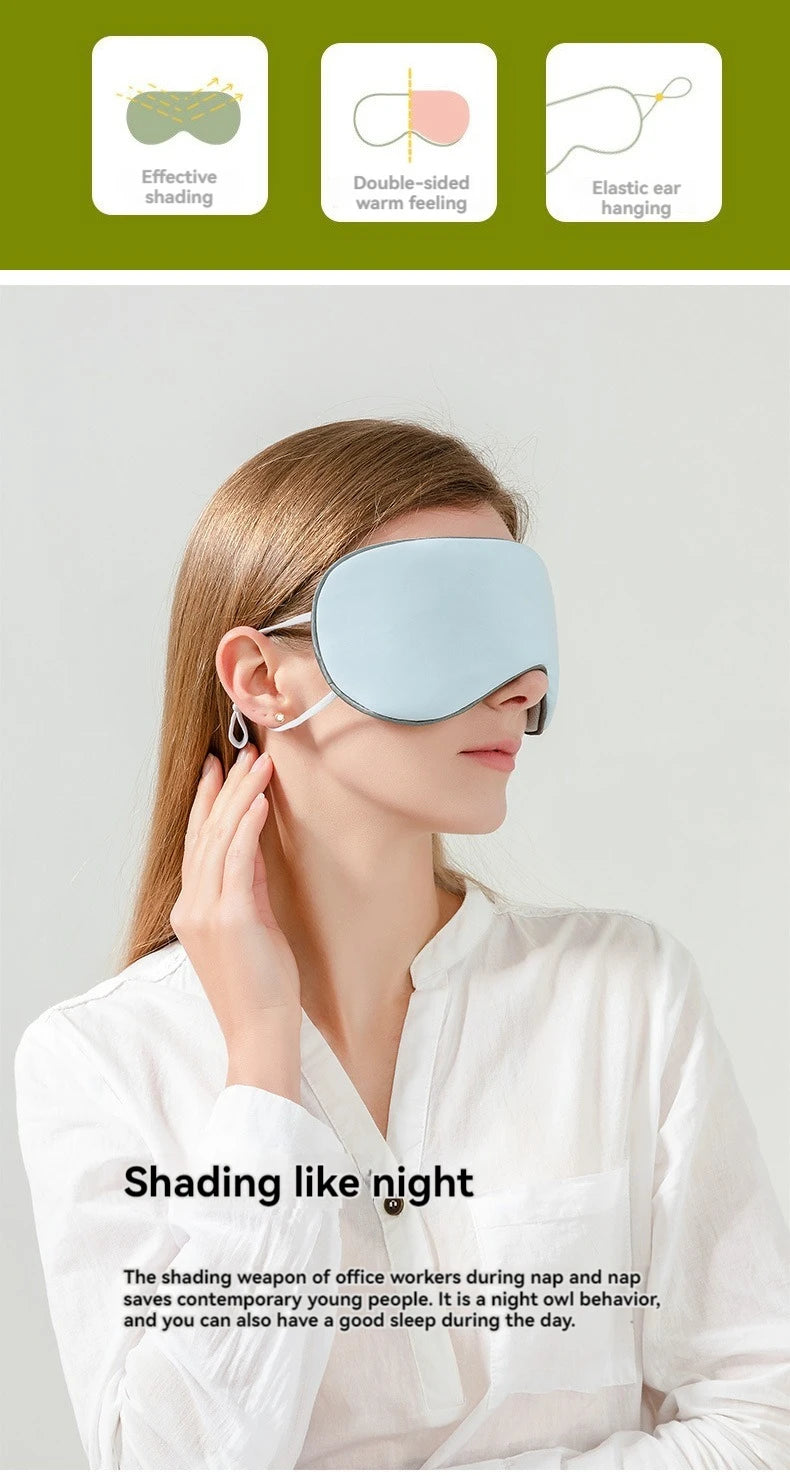 Masque pour les yeux de sommeil, Style coréen, soie glacée, chaud et frais, double usage, réglable, blocage de la lumière de voyage, masque pour les yeux respirant