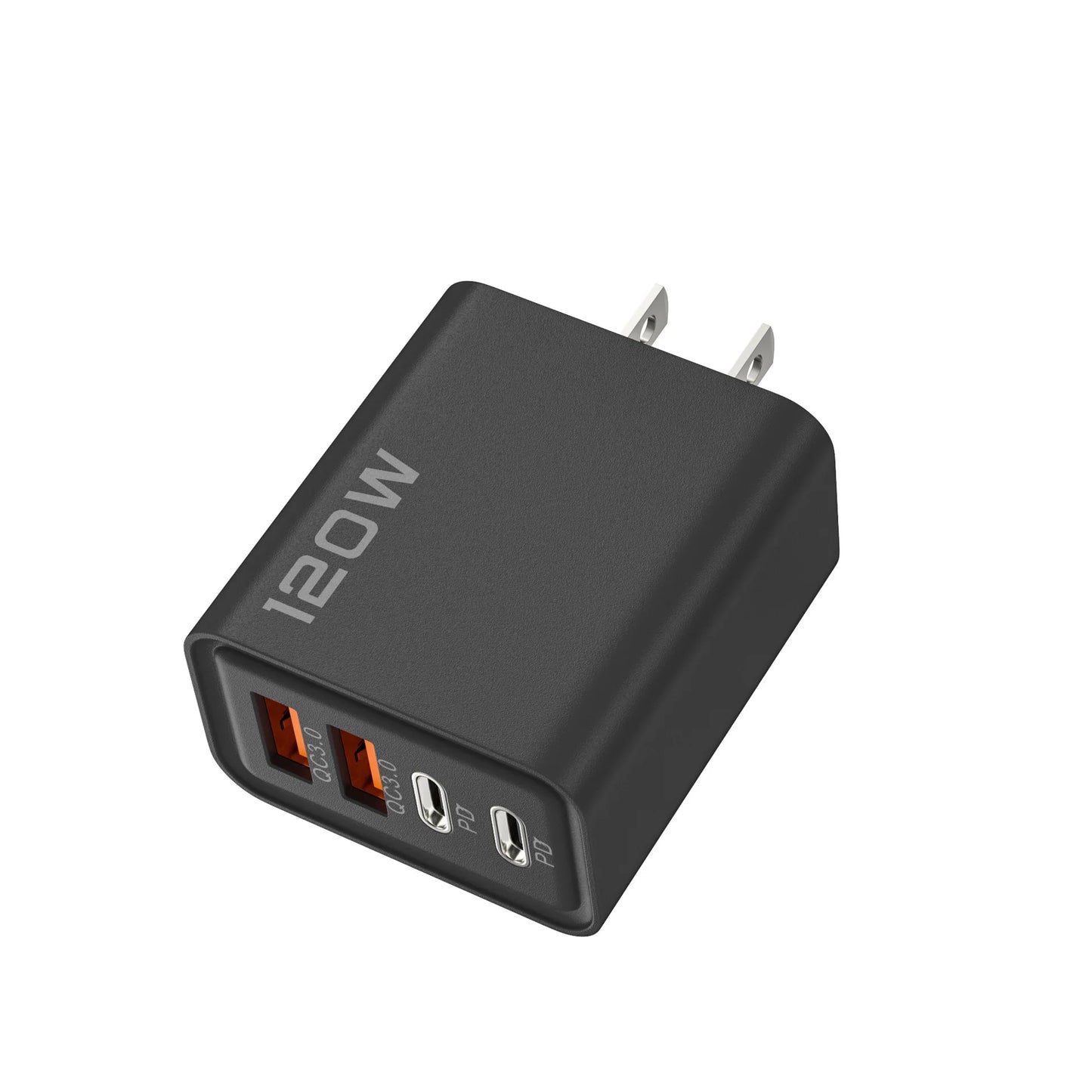 Cargador rápido USB de 120W en total, 4 puertos PD, carga rápida USB 3.0, tipo C, enchufe universal de pared para UE, EE. UU., Reino Unido, adaptador de carga USB C.