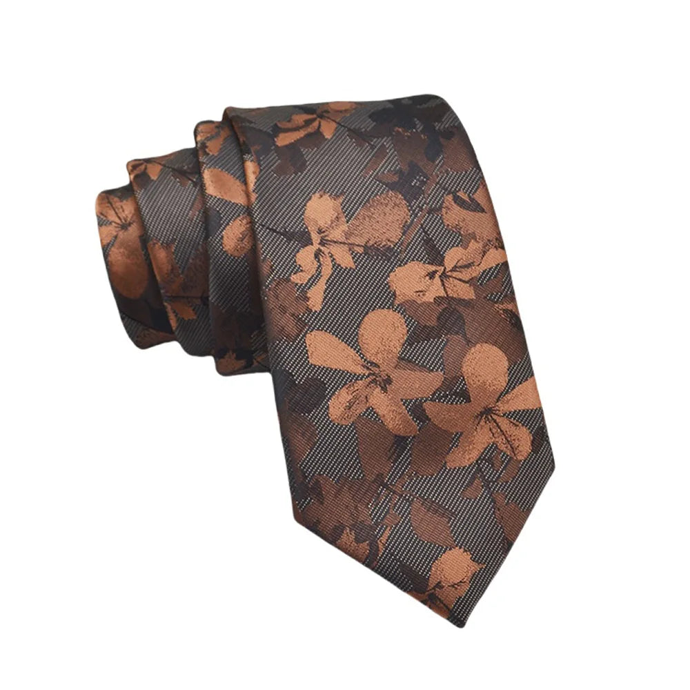 Corbata de jacquard de alta calidad para hombre, diseño floral de 8 cm, accesorios de corbata para uso diario, camisa, traje, corbata, regalos para fiestas de boda, corbata