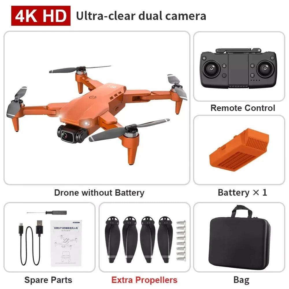 Drone L900 Pro 4K Professional 5G GPS HD Dual Camera Brushless Photography Foldable Quadcopter RC Distance 1.2KM Toy Drones