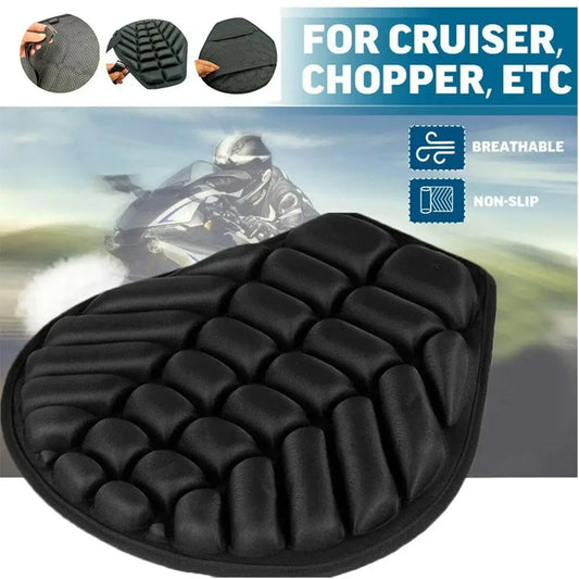 Cojín de asiento de motocicleta 3D de espuma negra, suave, cómodo y transpirable, fundas de asiento de EVA, alfombrilla, accesorios de bicicleta eléctrica