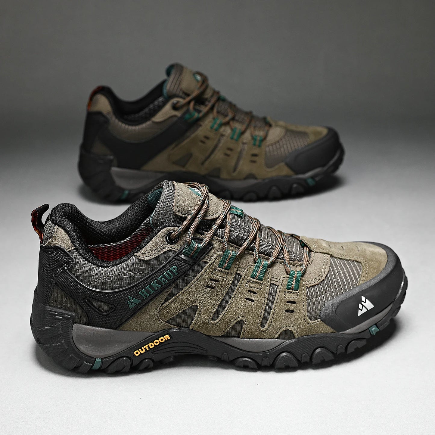 HIKEUP chaussures de randonnée pour hommes chaussures d'extérieur en daim et cuir résistant à l'usure hommes Trekking marche chasse baskets tactiques