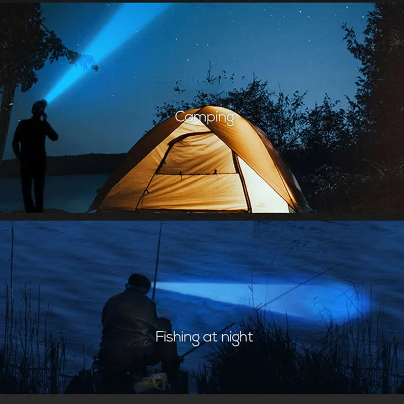 Lampe frontale puissante à 5/11 LED, batterie 18650 intégrée, Rechargeable par USB, lanterne pour Camping en plein air, pêche